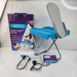 NIB Salon Step Footrest Pedicure Stand USB Light Fan Adjustable Folding Beauty